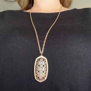 Kendra Scott Rose Gold Rae Filigree Necklace